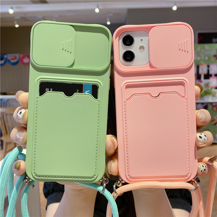 Card Sliding Lens Diagonal Lanyard Mobile Phone Case - Image 4