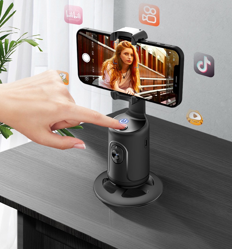 360 Auto Face Tracking Gimbal AI Smart Gimbal Gesichtsverfolgung Automatischer Telefonhalter für Smartphone-Video-Vlog-Live-Stabilisatorstativ_voghion.com