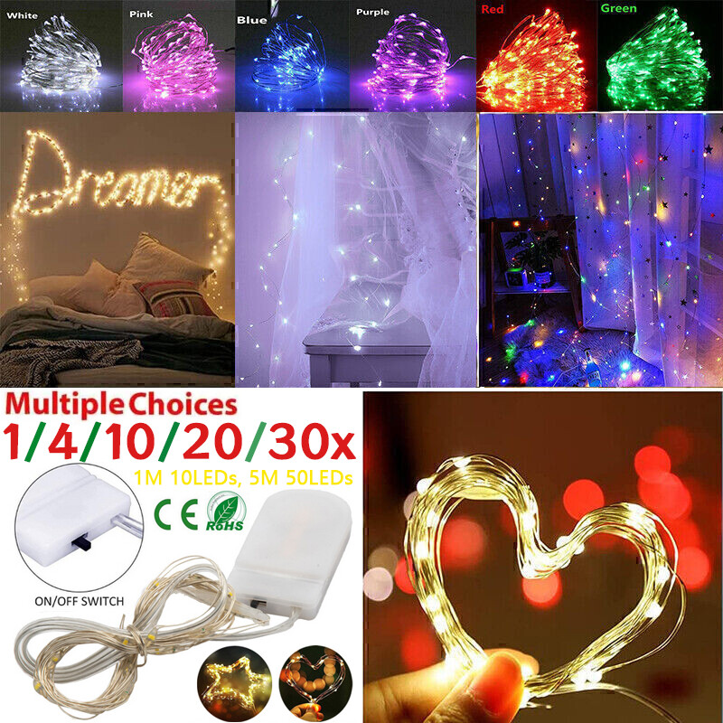 1-30x Fairy Lights Waterproof String DIY Wedding Xmas Party Jars Crafts--Cold