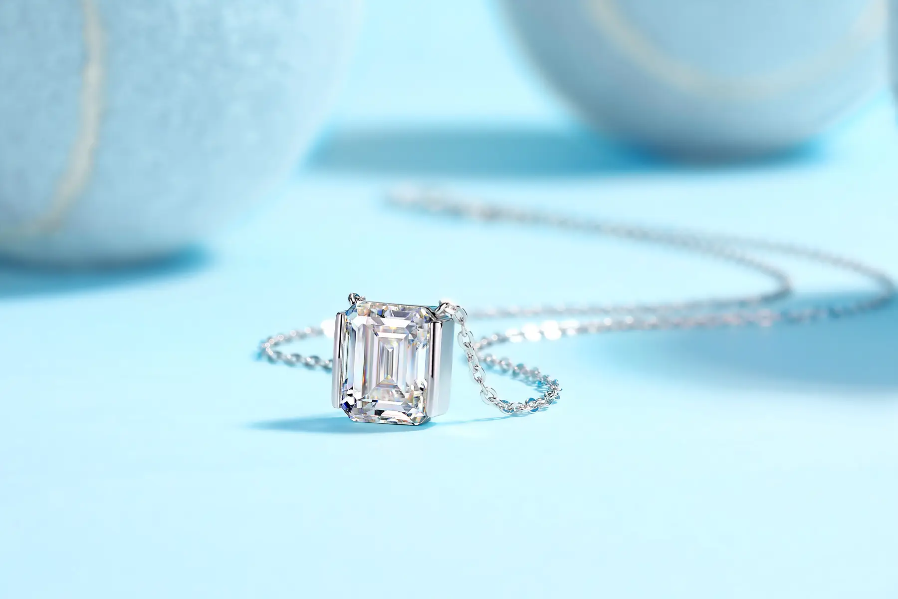1The Brilliance In A Small Space - A Fashionable Jewelry Pendant Set With Moissanite S925 Sterling Silver And Platinum-plated Diamond, Moissanite Silver Jewelry