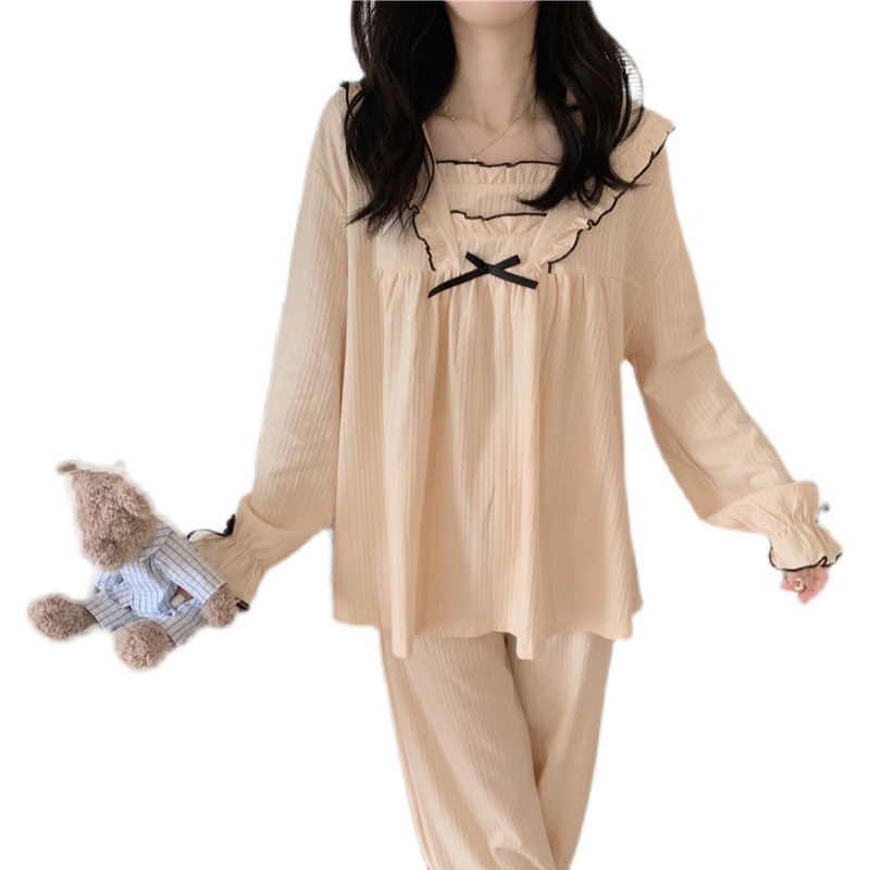 Korean Version Ins Small  Sweet Loose And Comfortable Home Clothes Pajamas Set