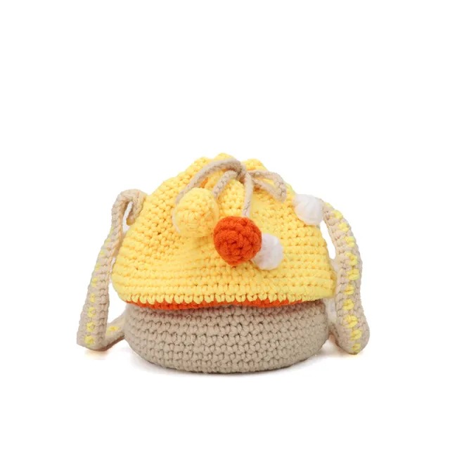 New Style Hand knitted Wool Handbags Yellow - Shop at LoveMi