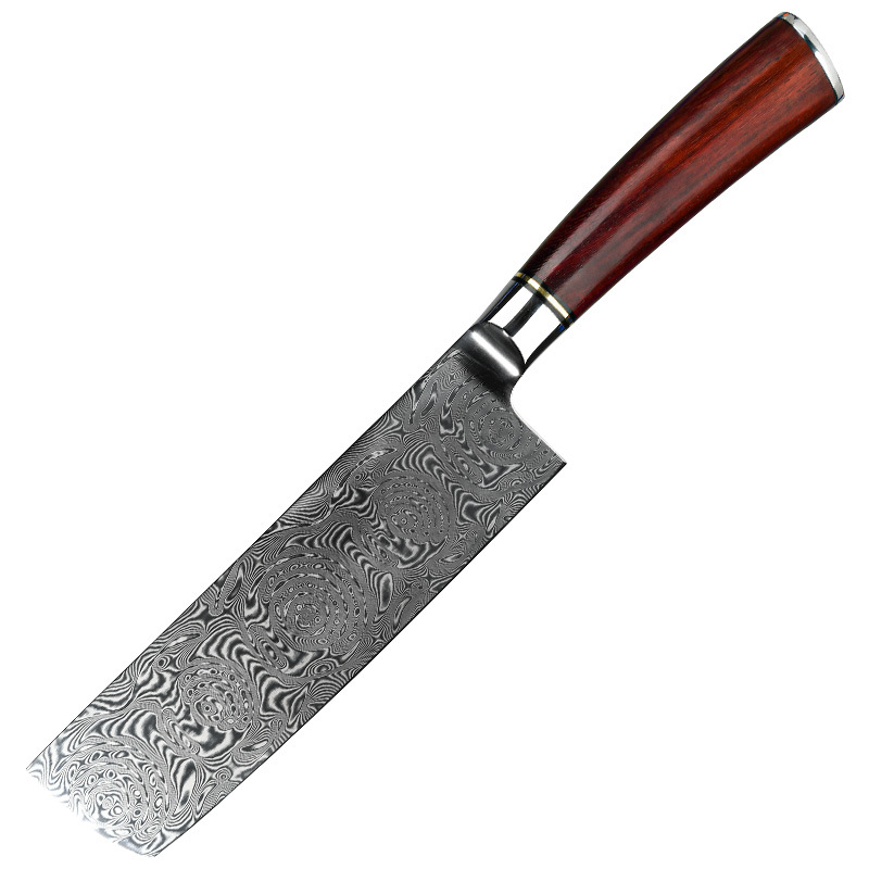 Title 2, Rosewood Damascus Steel Chef Knife With Wooden ...