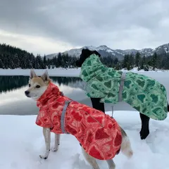 Autumn And Winter Quilted Snow Warm Dog Ski Suit - Orange Red - View 1