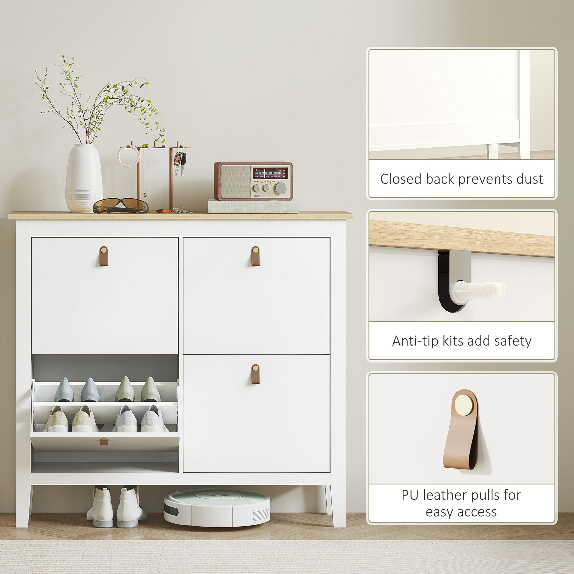 Modern Four Drawer Shoe Cabinet — image 2