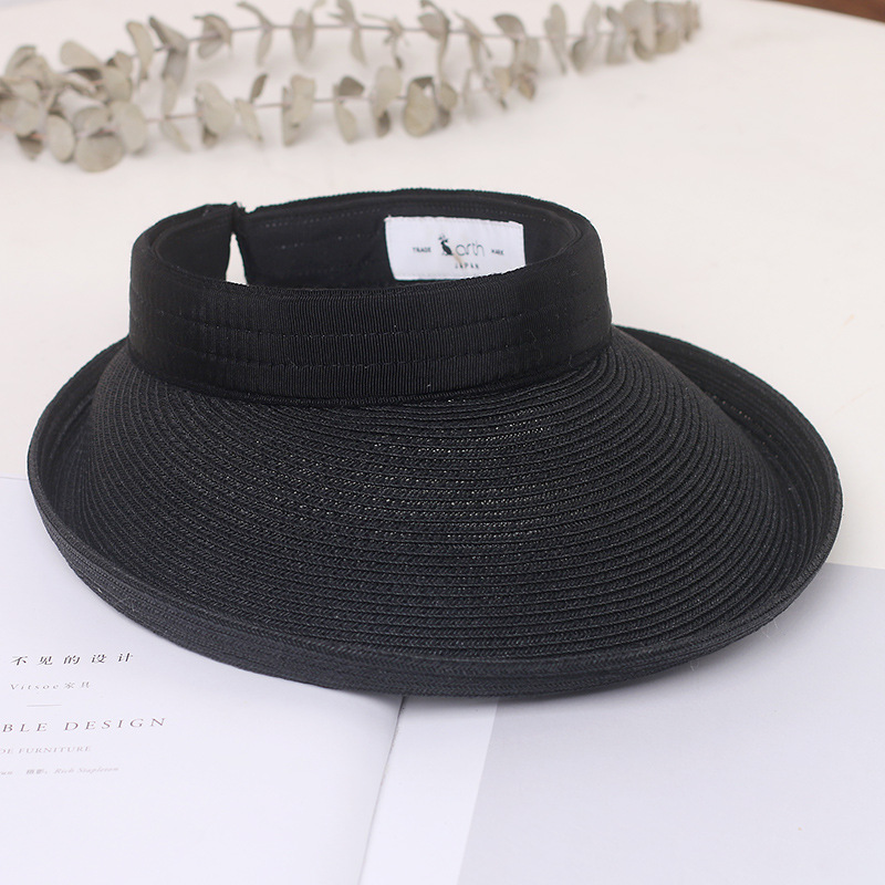 Women's Sunshade With Big Straw Woven Empty Top Hat