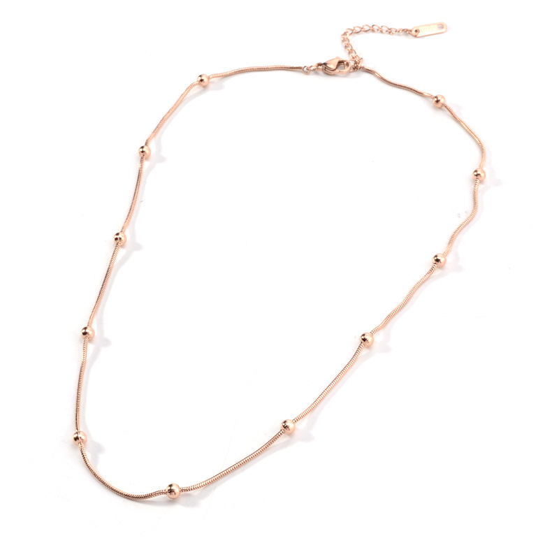 Stainless Steel Seven Small Beads Titanium Steel Necklace