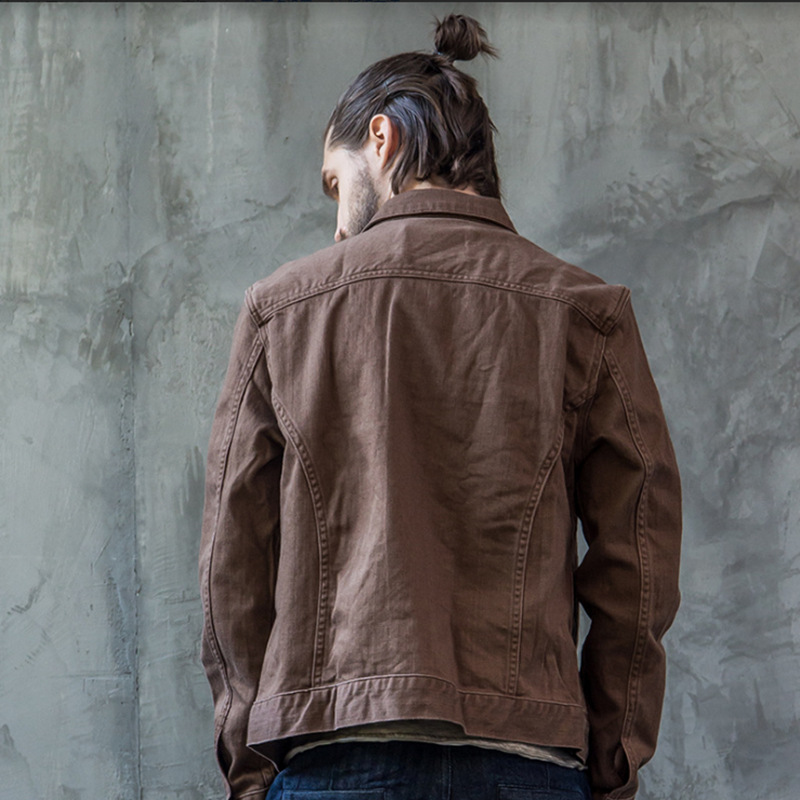 Men's Vintage Canvas Lapel Denim Jacket