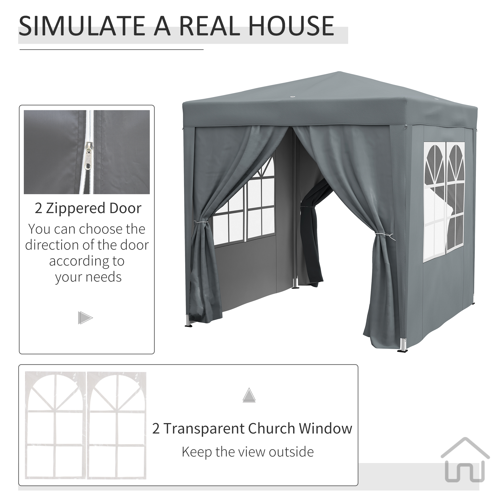 2 X 2-meter Garden Pop-up Pavilion, Wedding Party Tent, Waterproof Sunshade — image 10