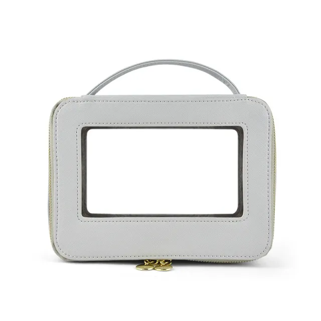 New Transparent Cosmetic Bag Women's Handbag Travel Fashion Portable Make up Storage Bags Grey - Shop at LoveMi