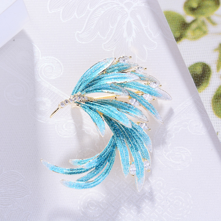 Fashionable And Elegant Enamel Phoenix Brooch