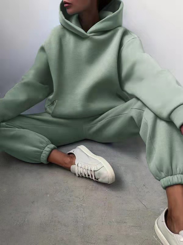 Women's Casual Hooded Sweater Two-piece Suit Clothes Hoodie Tracksuit - Picture 6 of 15