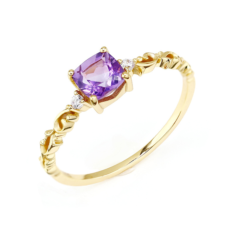 Title 1, Amethyst Square Sugar Serie Blumenarmband Hohlr...