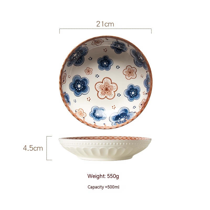 Vine Ceramic Underglaze Color Disc Complex Dish Deep Plates Household Creative Tableware - Image 12