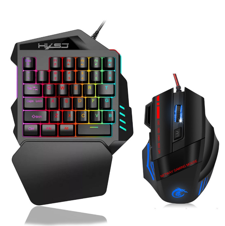 One-handed tastatur Left-handed Suit Compact Mini bærbar - Miniatyr 2