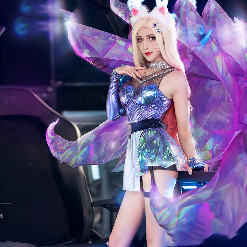 Title 2, Costume Cosplay Ahri KDA Girl Group Fox Set Com...