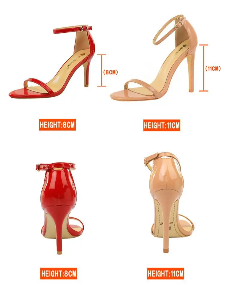 Summer Fashion High-heeled Patent Leather Sandals