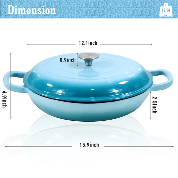 Enameled Cast Iron Dutch Oven, 3.8 Quart Dutch Oven Pot With Lid, Non Stick Cast Iron Pot, Round Oven Safe Up To, Use For Marinate, Cook, Bake And Serve 3