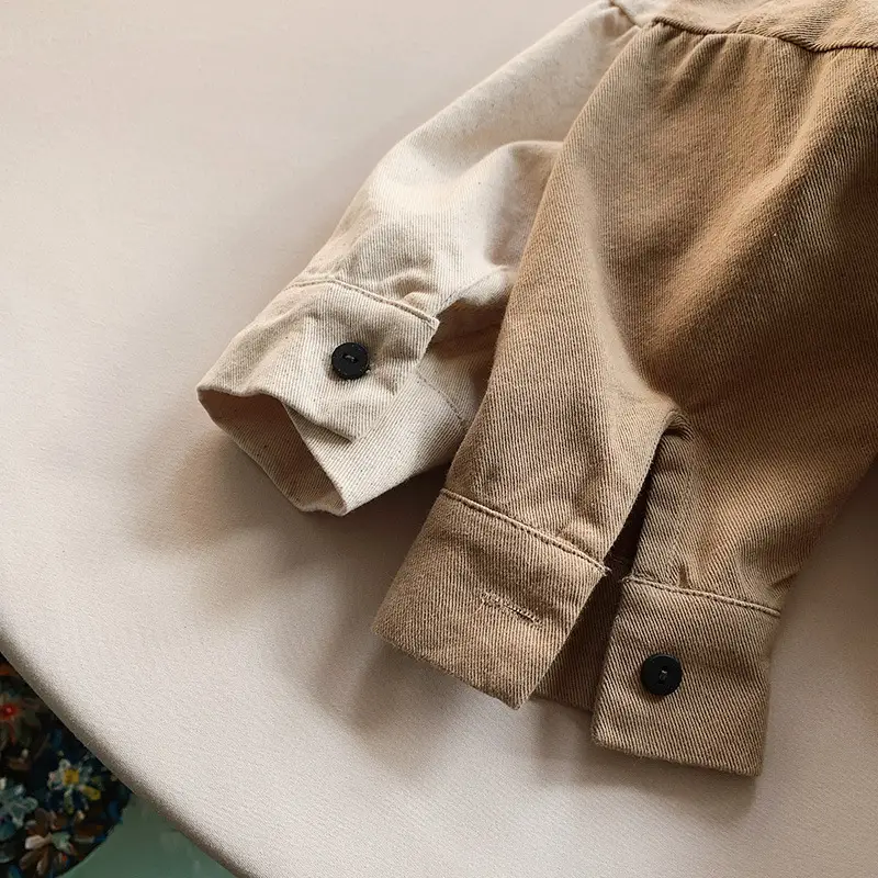 Retro Easy Matching Western Style Shirt Baby Cotton Shirt