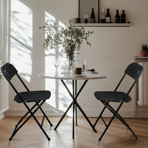 6pcs Injection Molding Classic Garden Plastic Folding Chair Black 7