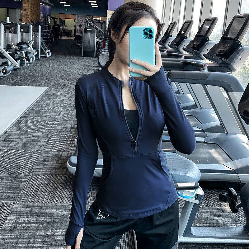 Fitness Sports Women's Zipper Long Sleeve Standing Jacket