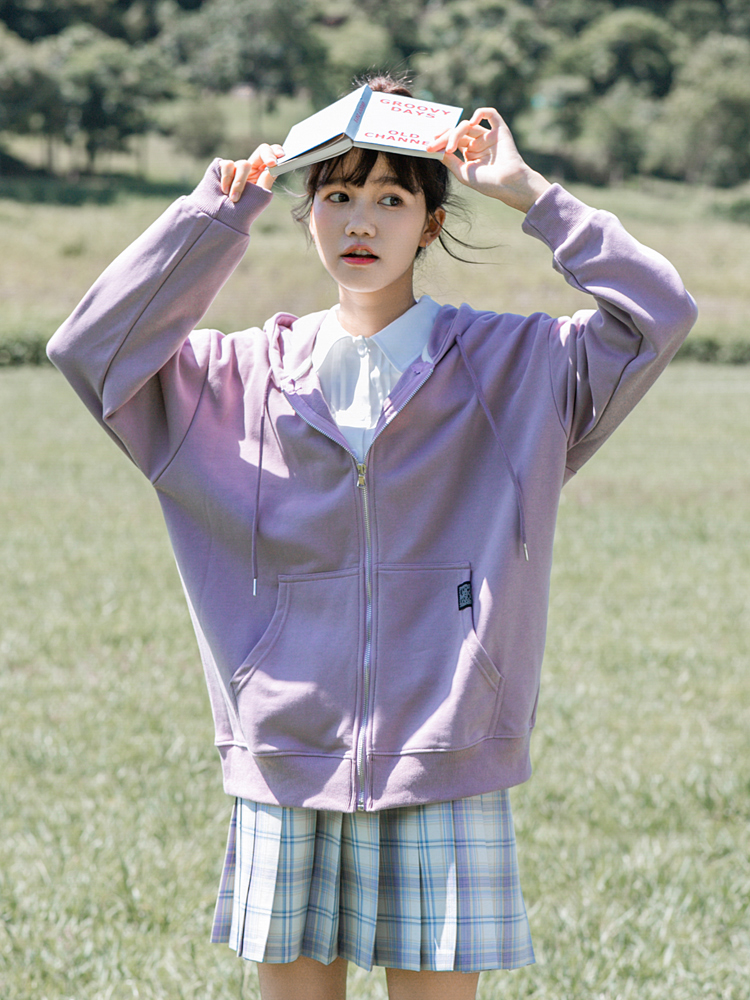 Zip Sweater Jacket Women Sports Casual Hooded Long Sleeve Cardigan Top