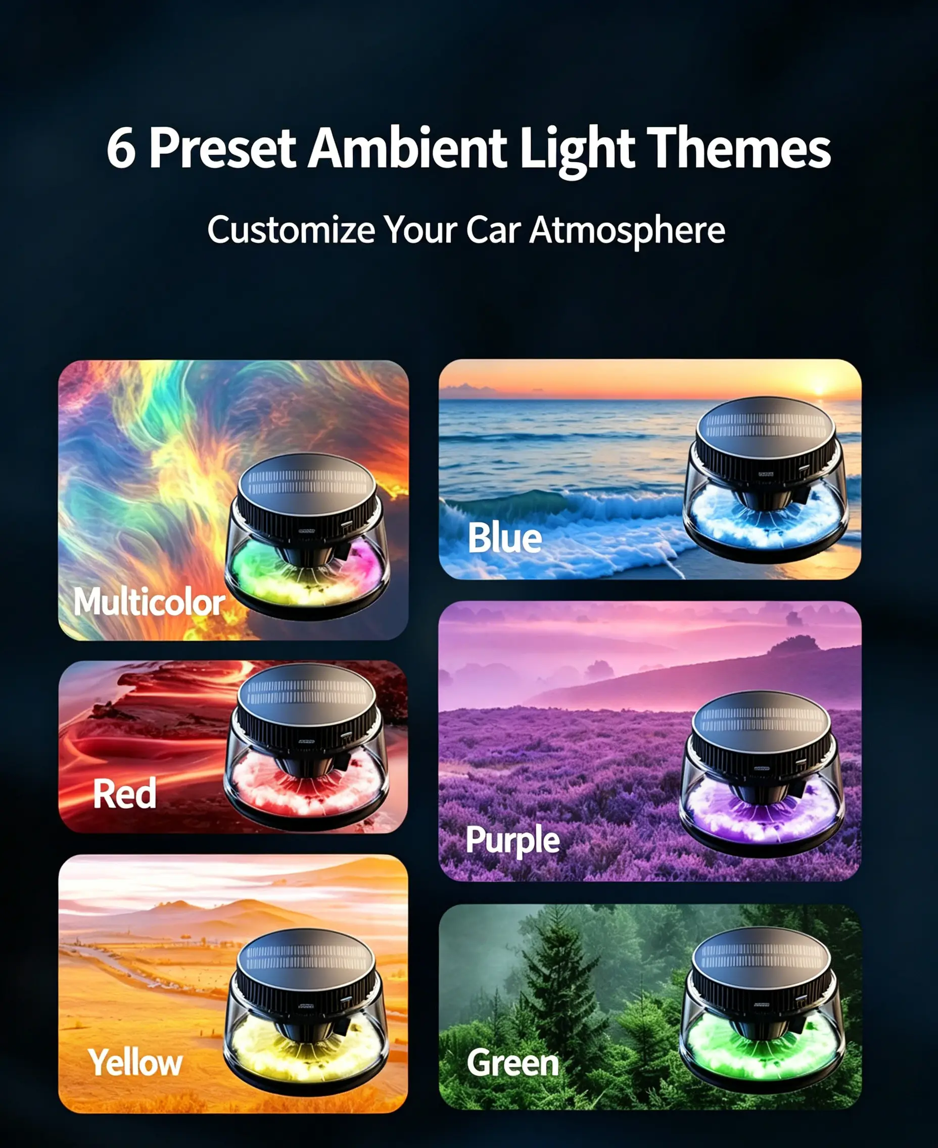 Car Mist Aroma Diffuser, Smart Solar Powered Auto Spray Car Air Freshener