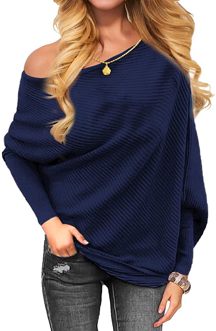 Title 6, Damen Winter Pullover mit sexy One-Line-Ausschn...