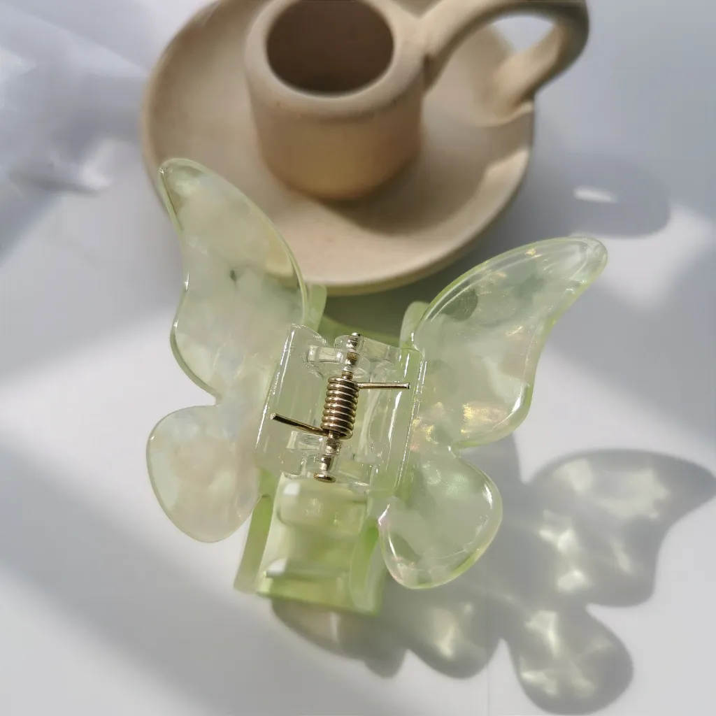 Hair Clip Female Korean Ins Back Head Color Butterfly Catch Clip Super Fairy Girl Hair Clip Sweet Hair Catching Girl - Fresh Green