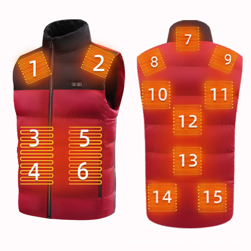 Title 1, Zone 15 zelfverwarmend vest met digitale displa...