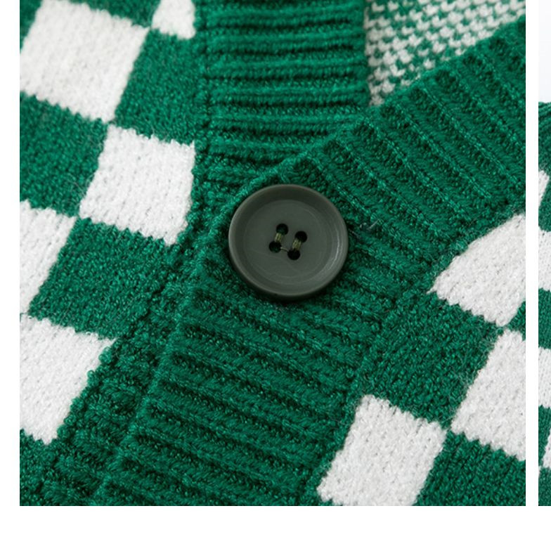 Vintage Checkerboard Jumper Cardigan Jacket