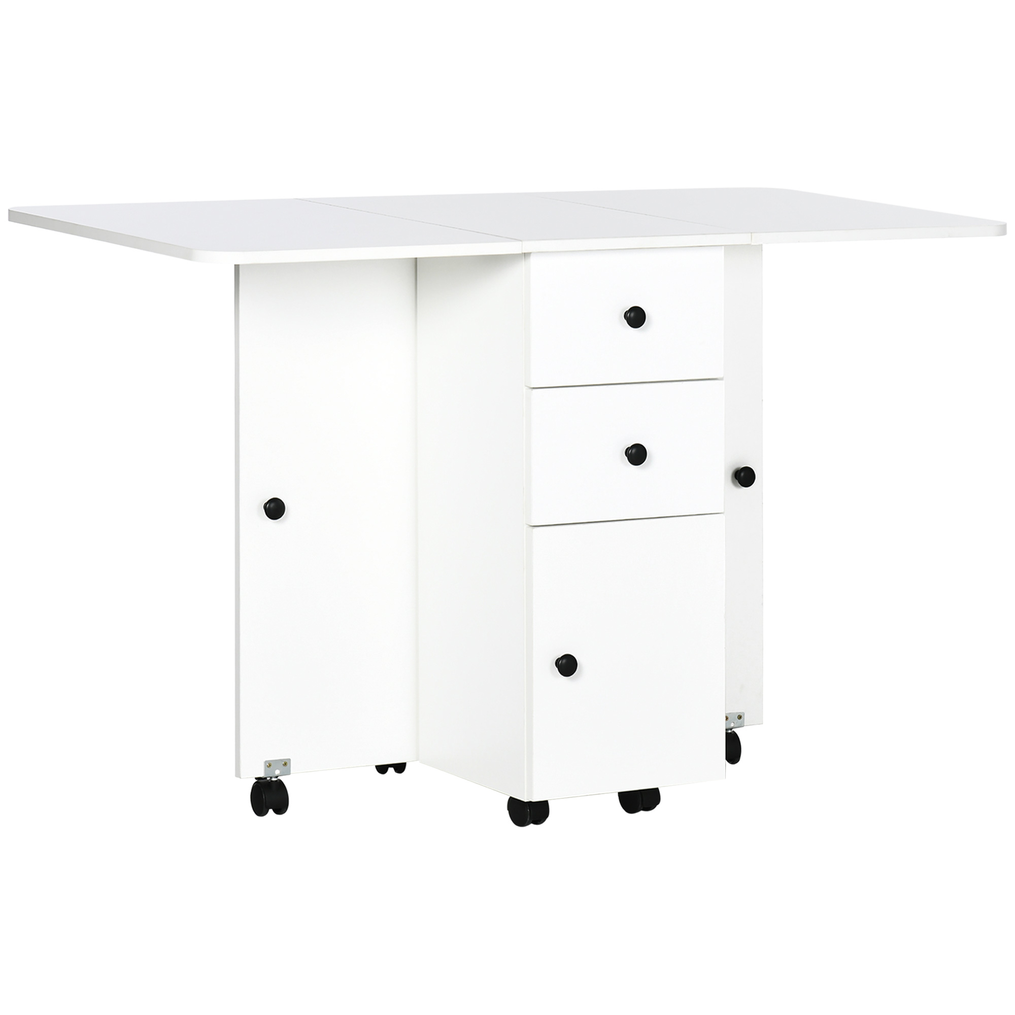 Storage Six Person Folding Dining Table - White — image 3