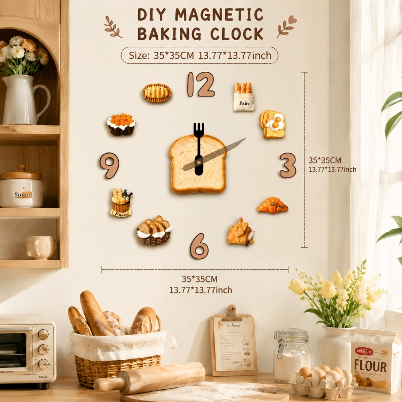 Baking Bread Magnetic Wall Clock