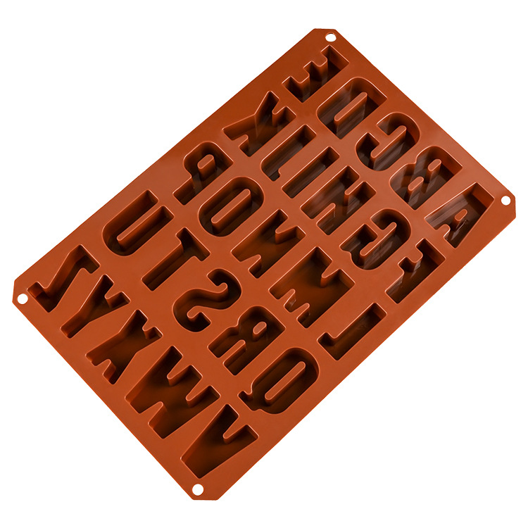 Title 5, 26 hole English alphabet silicone cake mold