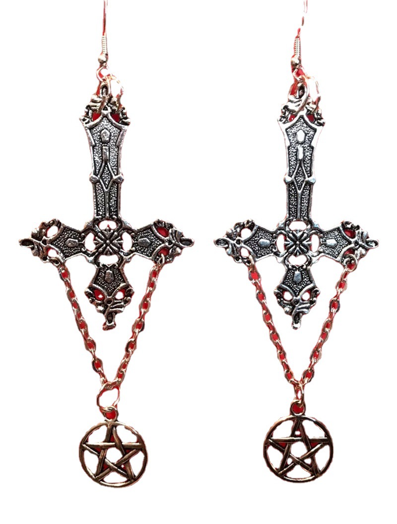 Vintage Cross Gothic Pentagram Individually Wrapped Alloy