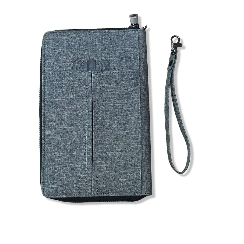 New Men's Handbag Business Multi-function Zipper - Grey