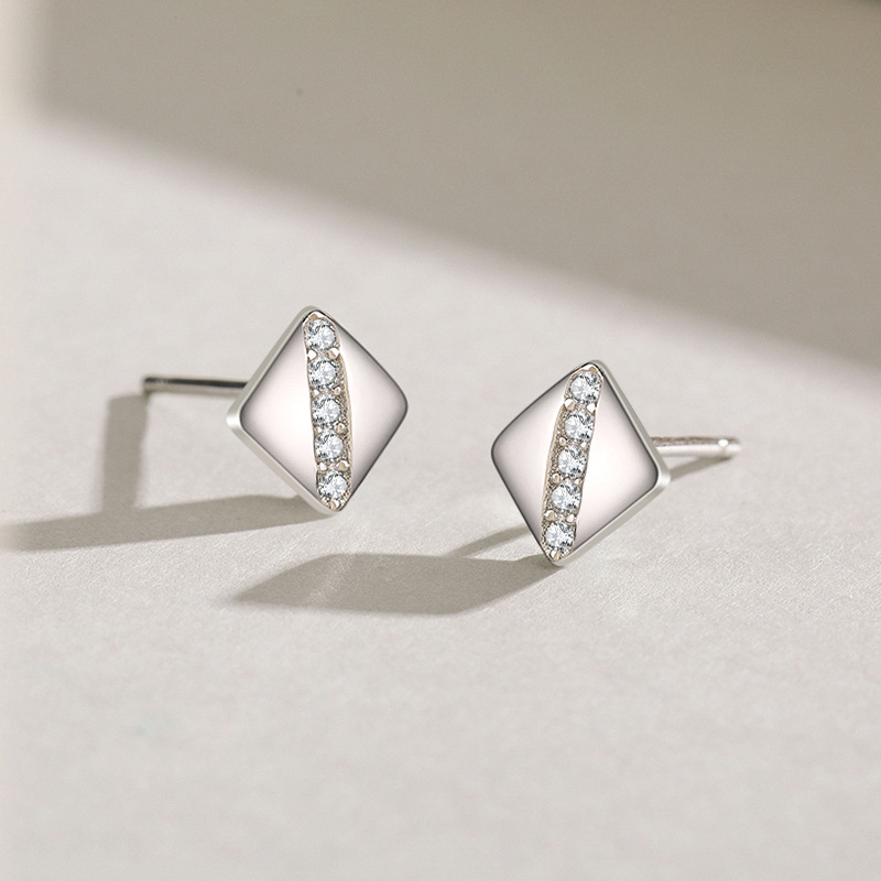 Mini Allergenic Earrings With Micro Diamonds