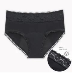 Large Size Ladies Cotton Physiological Underwear Front And Rear Leak-proof Four-layer Sanitary Napkin-free Aunt Panties - Lace Flower-Xl-1Pc - View 1