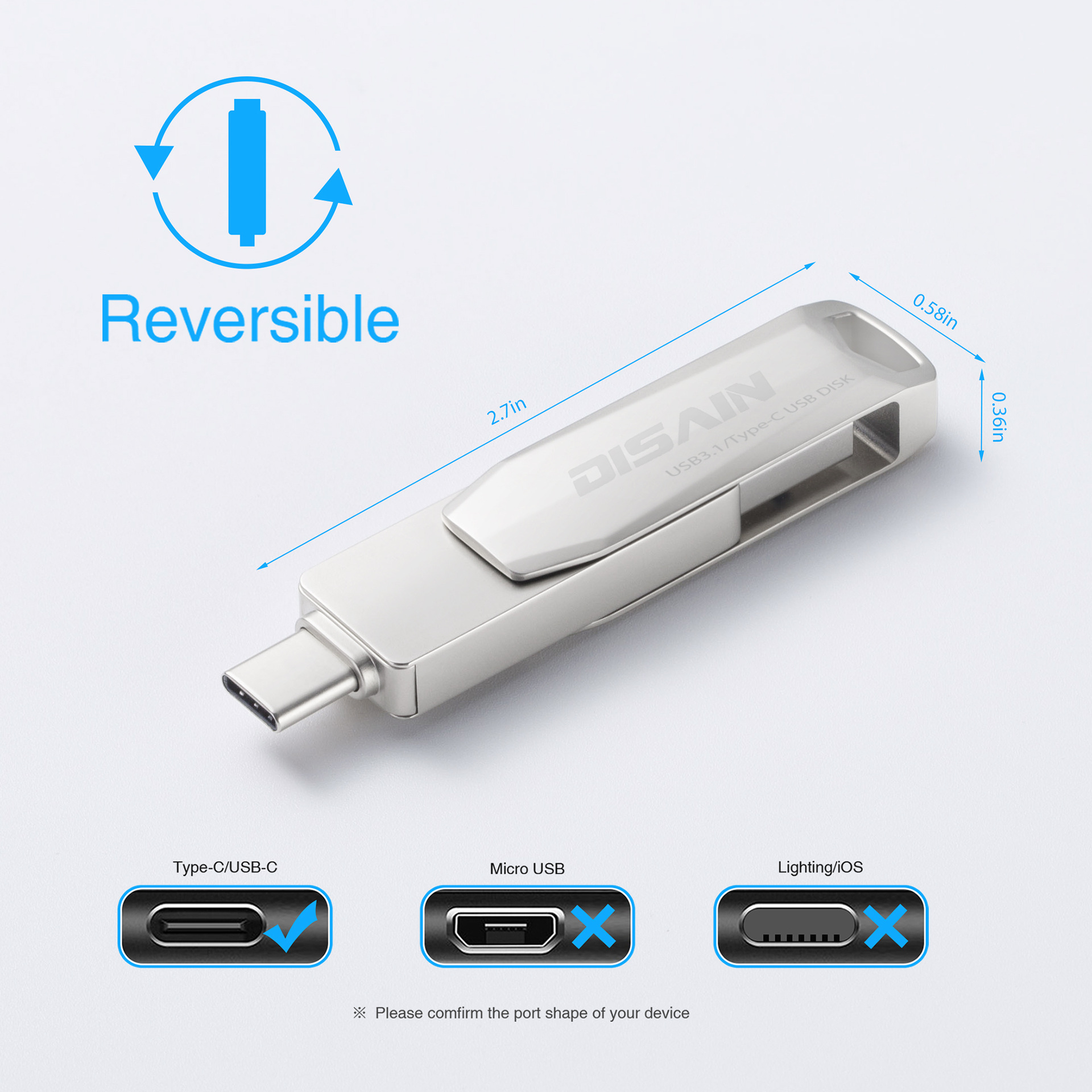 New Typec Metal Rotating USB  Drive Mobile — foto 6