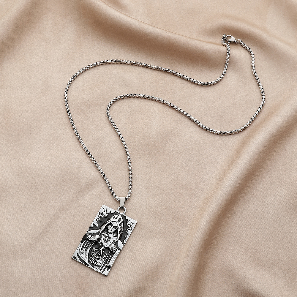 Stainless Steel Square Brand Fashion Cold Wind Men's Necklace