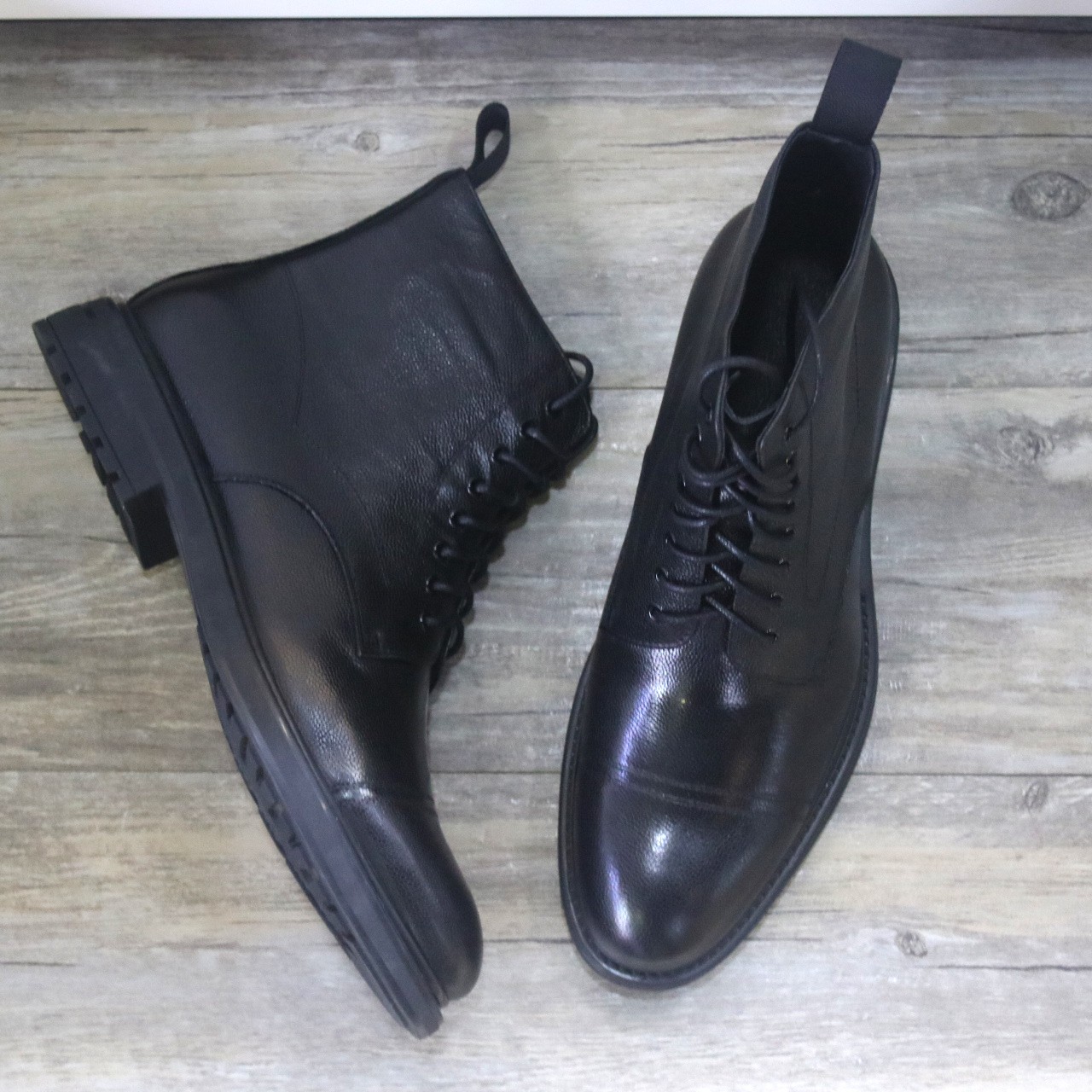 New Black Round Toe Formal Men's Leather Boots