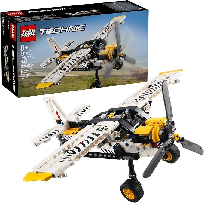 Echnic Bush Plane Building Set With Spinning Propeller And 4-Cylinder Piston Engine For Kids