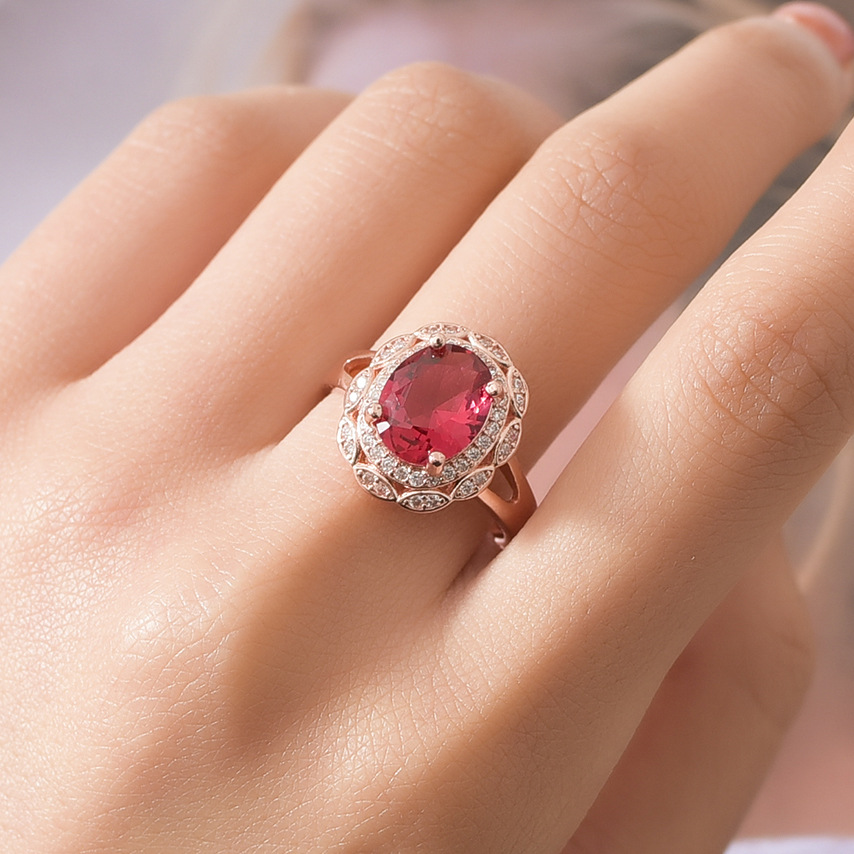 Title 2, High-end Oval Group Zircon Ring