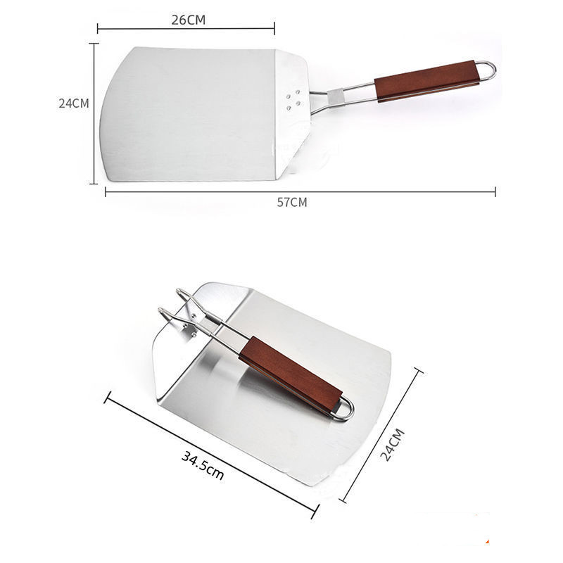 Stainless Steel Kitchen Supplies Baking Scraper Pizza Shovel Folding