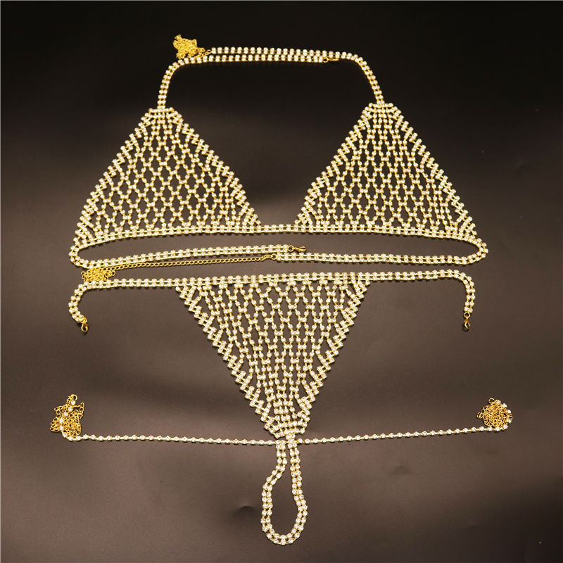 Rhinestone-embellished Cutout Vest And Briefs Set Of Two