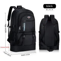 Waterproof Travel Mountain Climbing Outdoor Large Capacity Backpack - Black - View 1