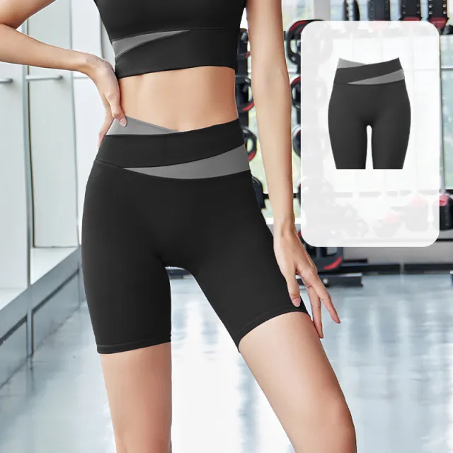 Women's Patchwork Contrast Sports Fitness Bra Leggings Set Black Capris - Shop at LoveMi