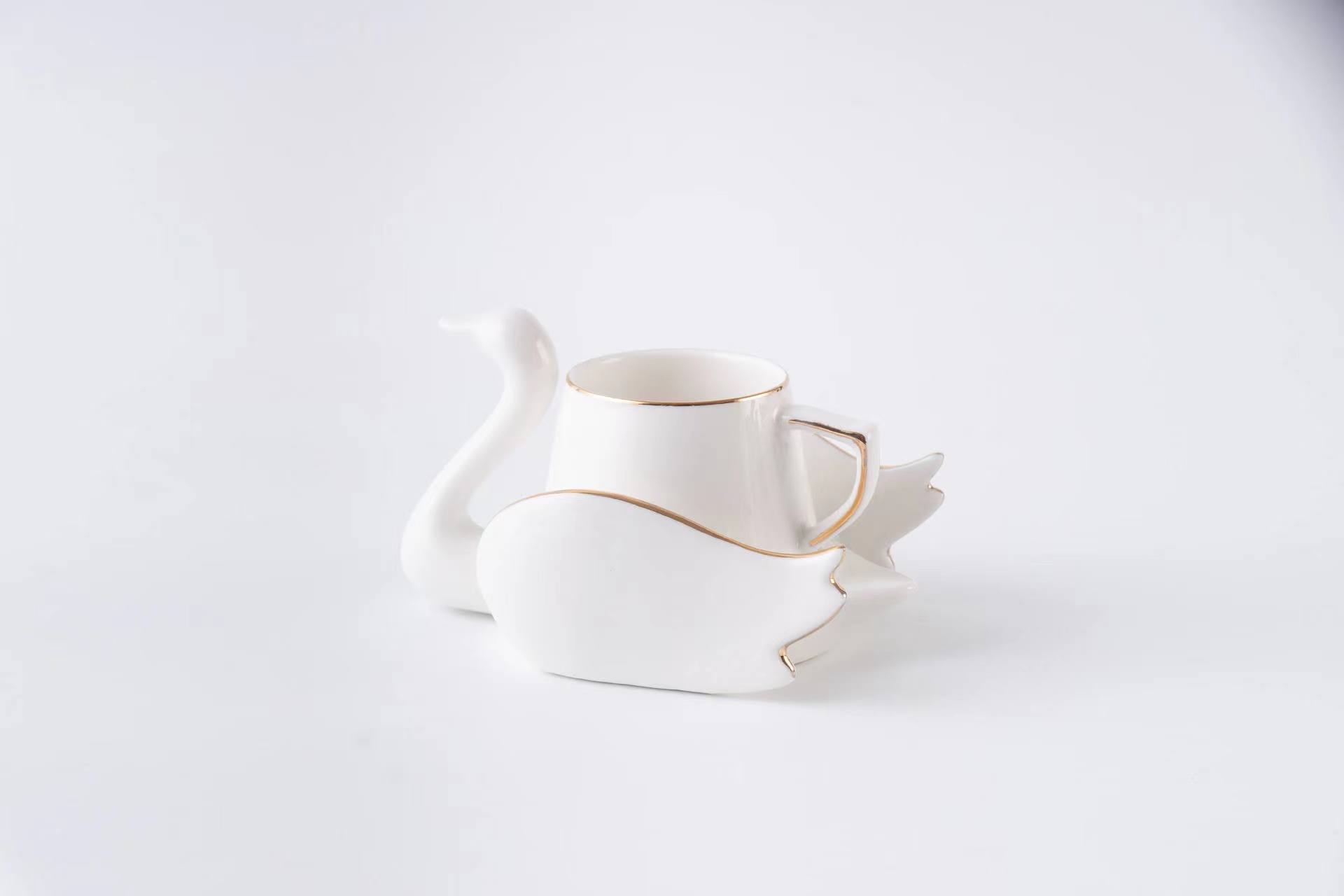 Title 8, Creative Swan Ceramic Coffee Set Set