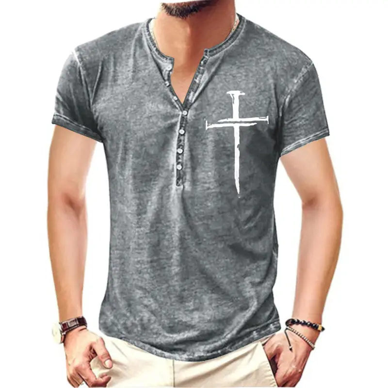 European And American 3D Printing Digital Printing Street Fashion Short Sleeve Men's Short-sleeved T-shirt