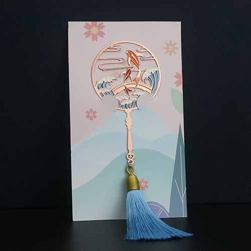 Chinese style metal tassel bookmark collection